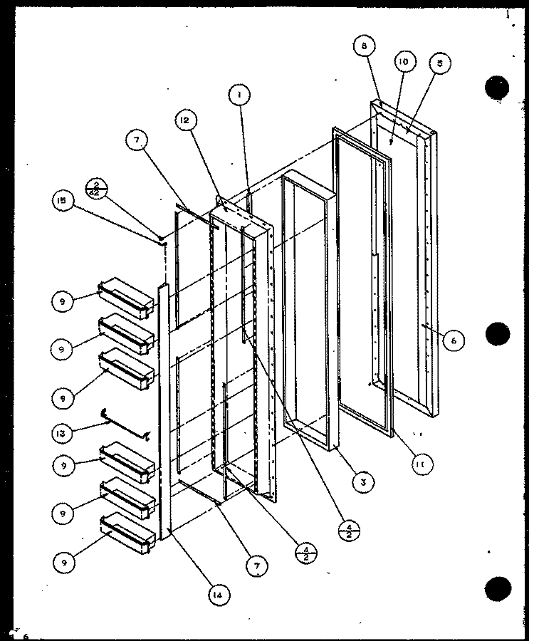 FZ DOOR Diagram and Parts List for SZI20K P1117801W Amana Refrigerator