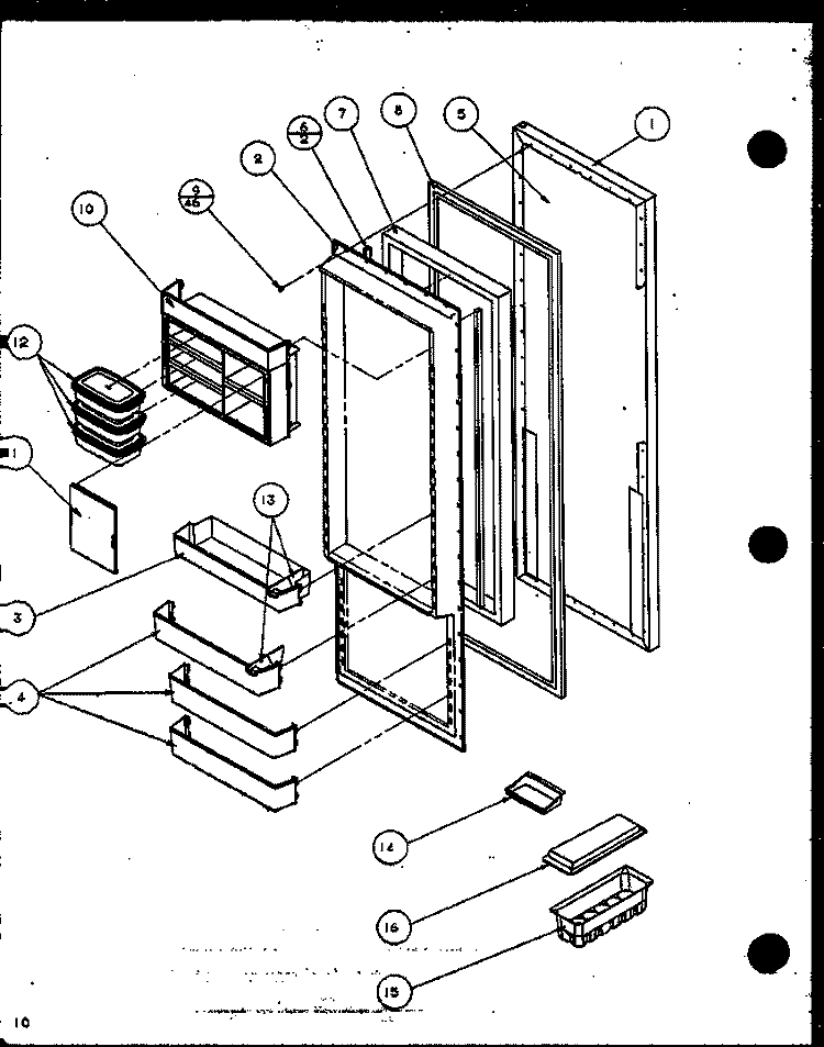 REF DOOR Diagram and Parts List for SZI20K P1117801W Amana Refrigerator
