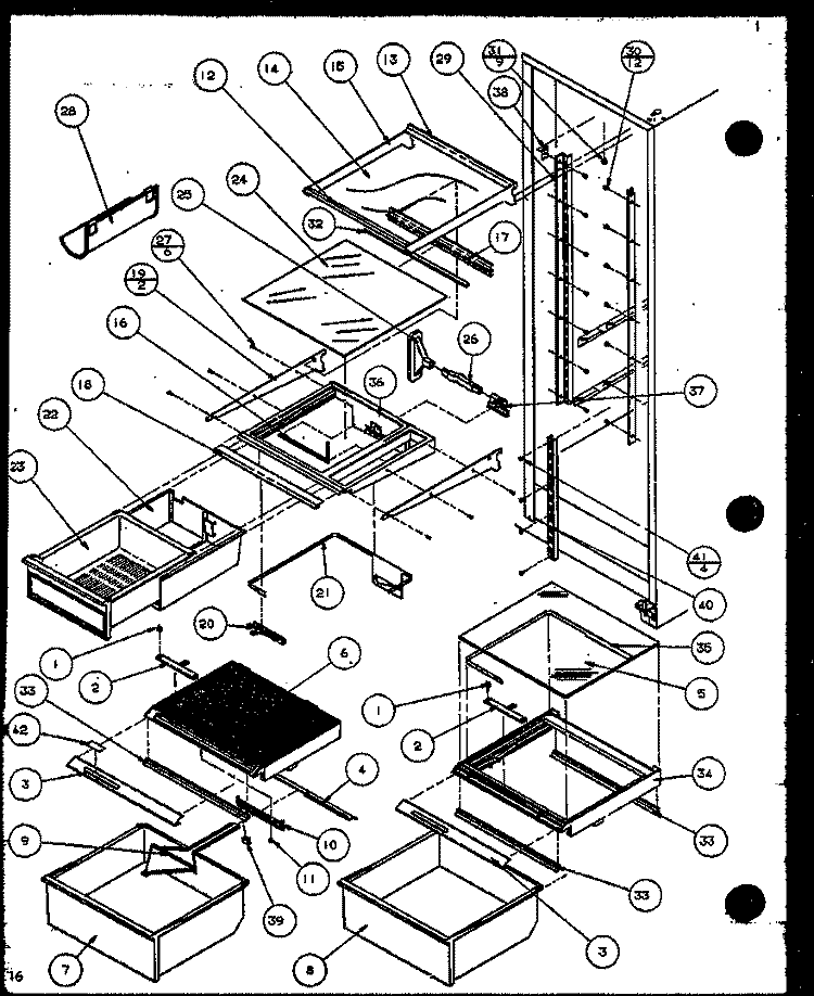 REF SHELVING AND DRAWERS Diagram and Parts List for SZI20K P1117801W Amana Refrigerator
