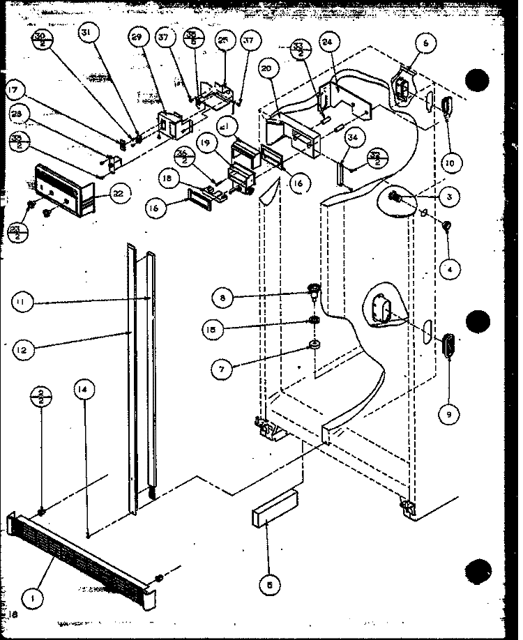 REF / FZ CONTROLS AND CABINET PARTS Diagram and Parts List for SZI20K P1117801W Amana Refrigerator