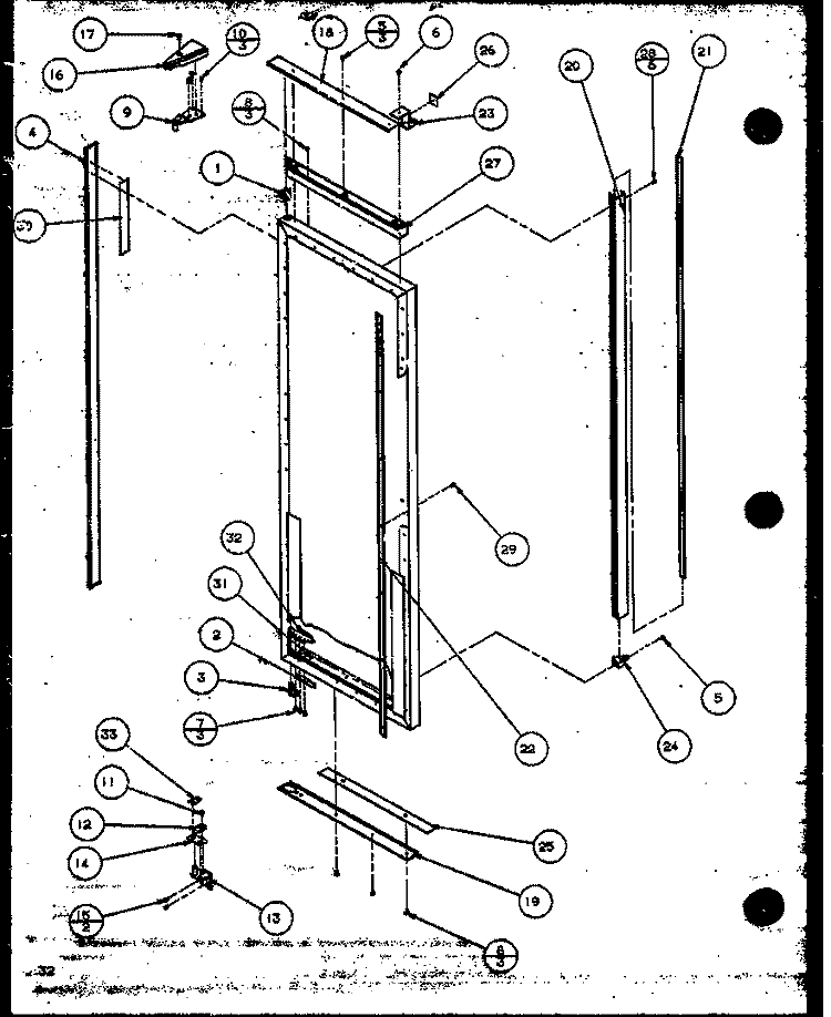 REF DOOR Diagram and Parts List for SBI20K P1117802W Amana Refrigerator