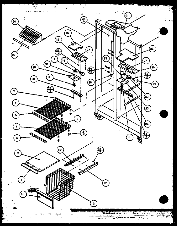 FZ SHELVING AND REF LIGHT Diagram and Parts List for SBI20K P1117802W Amana Refrigerator