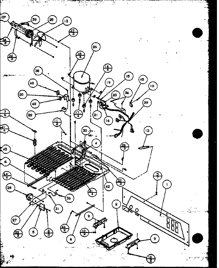 MACHINE COMPARTMENT Diagram and Parts List for SBI20K P1117802W Amana Refrigerator