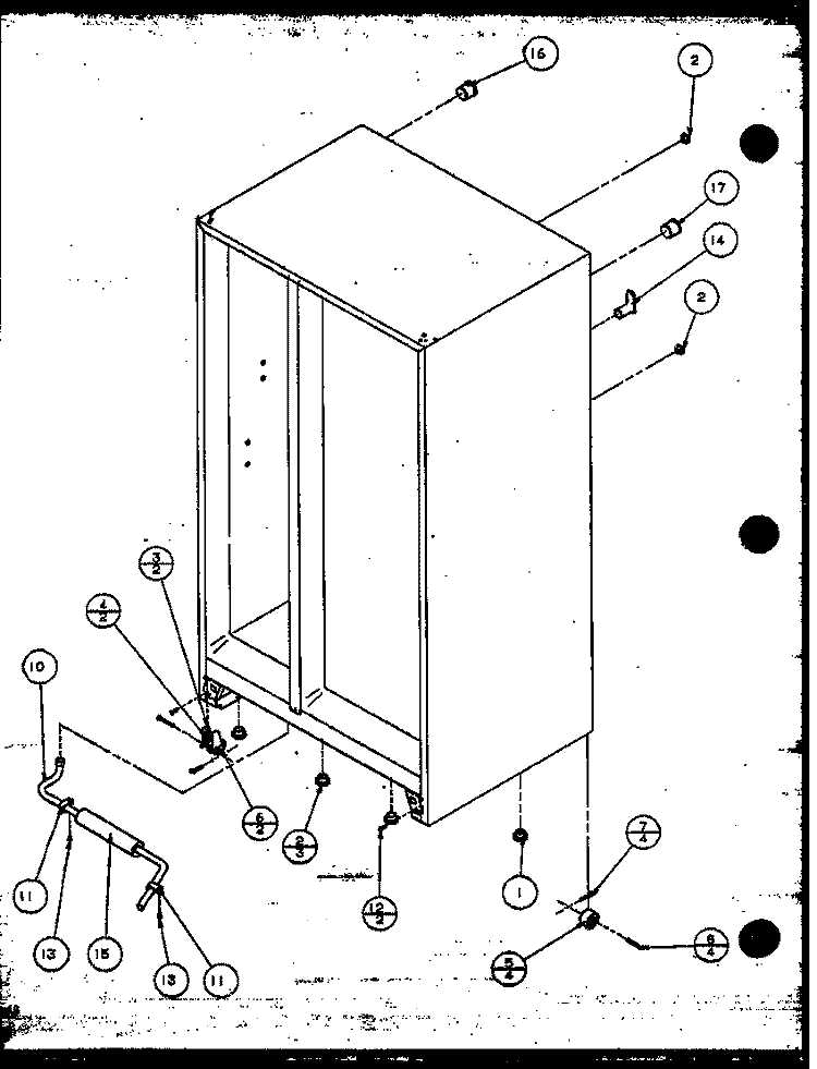 ROLLERS AND BACK UNIT Diagram and Parts List for SBI20K P1117802W Amana Refrigerator