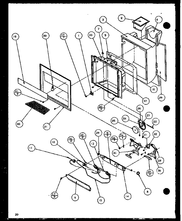 ICE AND WATER CAVITY Diagram and Parts List for SXD25J P1116401W Amana Refrigerator