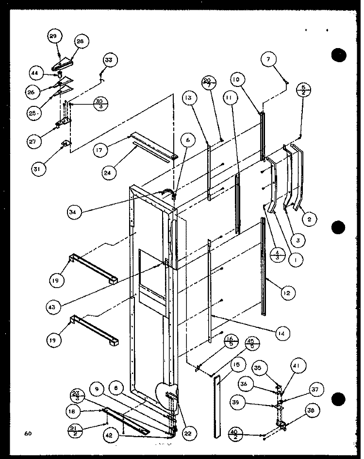 FZ DOOR Diagram and Parts List for SXD25JP P1116406W Amana Refrigerator