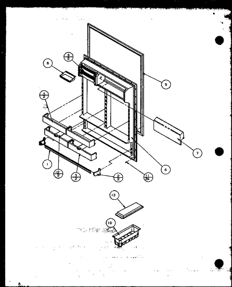 Section 3 Diagram and Parts List for TZ18Q2W-P1156103WW  Amana Refrigerator