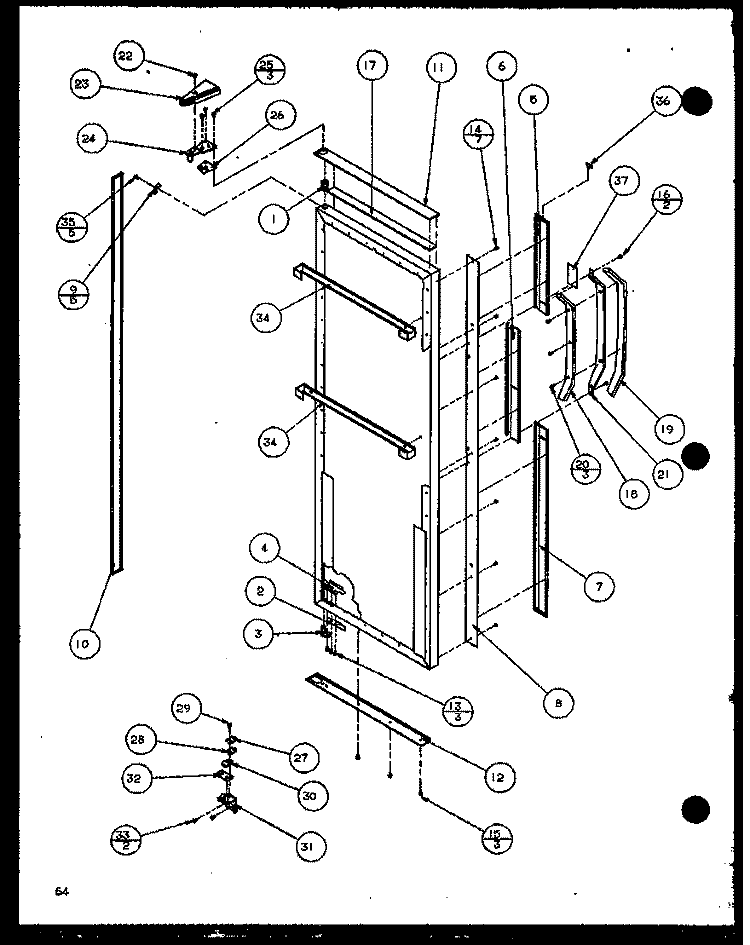 REF DOOR Diagram and Parts List for SXD25JP P1116406W Amana Refrigerator