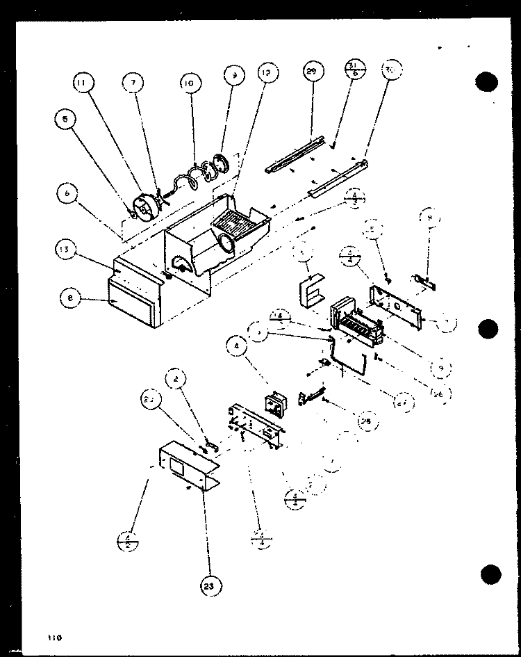 ICE BUCKET AND ICE MAKER Diagram and Parts List for SXD22J P1116103W Amana Refrigerator