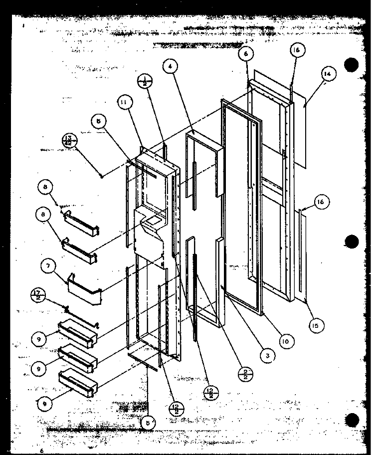 FZ DOOR Diagram and Parts List for 36278 P1121804W L Kenmore Refrigerator