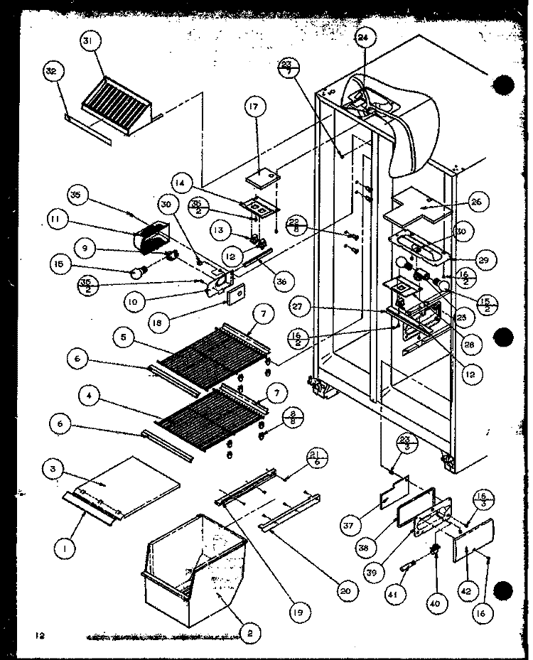 FZ SHELVING AND REF LIGHT Diagram and Parts List for 36278 P1121804W L Kenmore Refrigerator