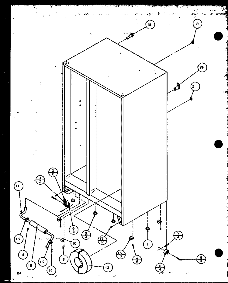 DRAIN AND ROLLERS Diagram and Parts List for 36278 P1121804W L Kenmore Refrigerator