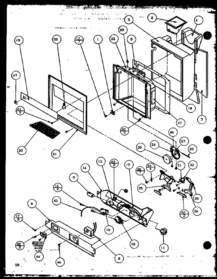 ICE AND WATER CAVITY Diagram and Parts List for 36278 P1121804W L Kenmore Refrigerator