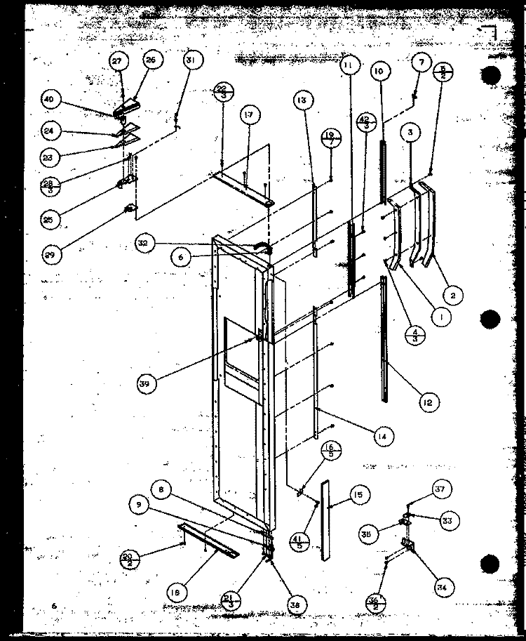 FZ DOOR Diagram and Parts List for SZDE25MPL P1121203W L Amana Refrigerator