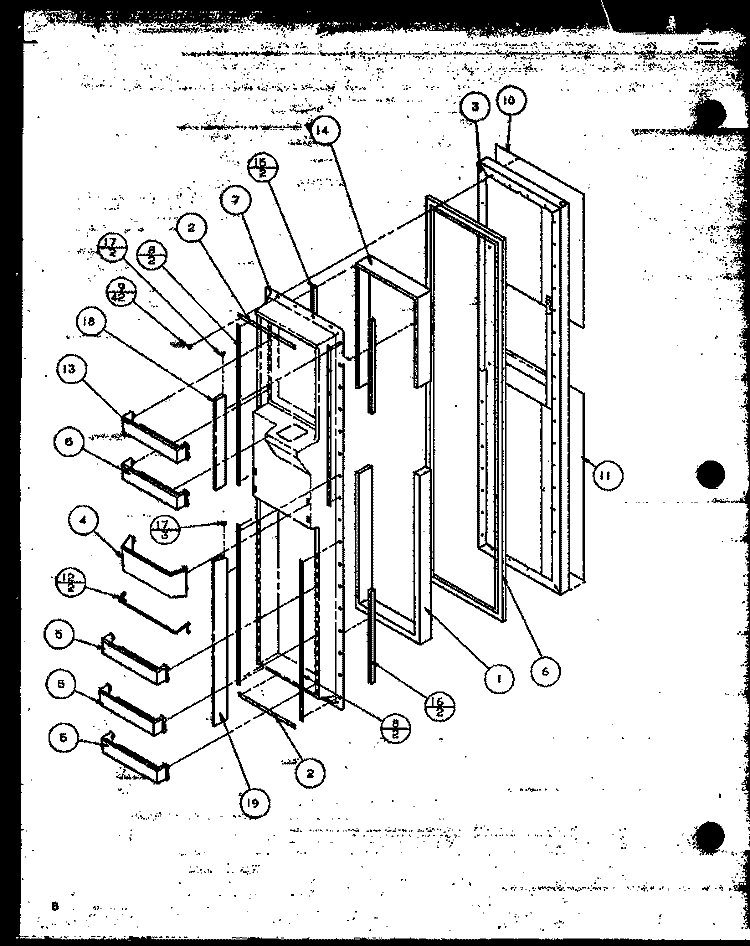 FZ DOOR Diagram and Parts List for SZDE25MPL P1121203W L Amana Refrigerator