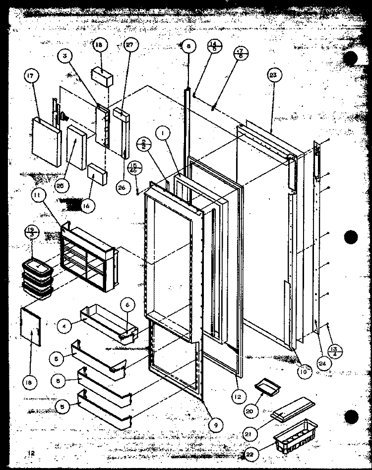 REF DOOR Diagram and Parts List for SZDE25MPL P1121203W L Amana Refrigerator