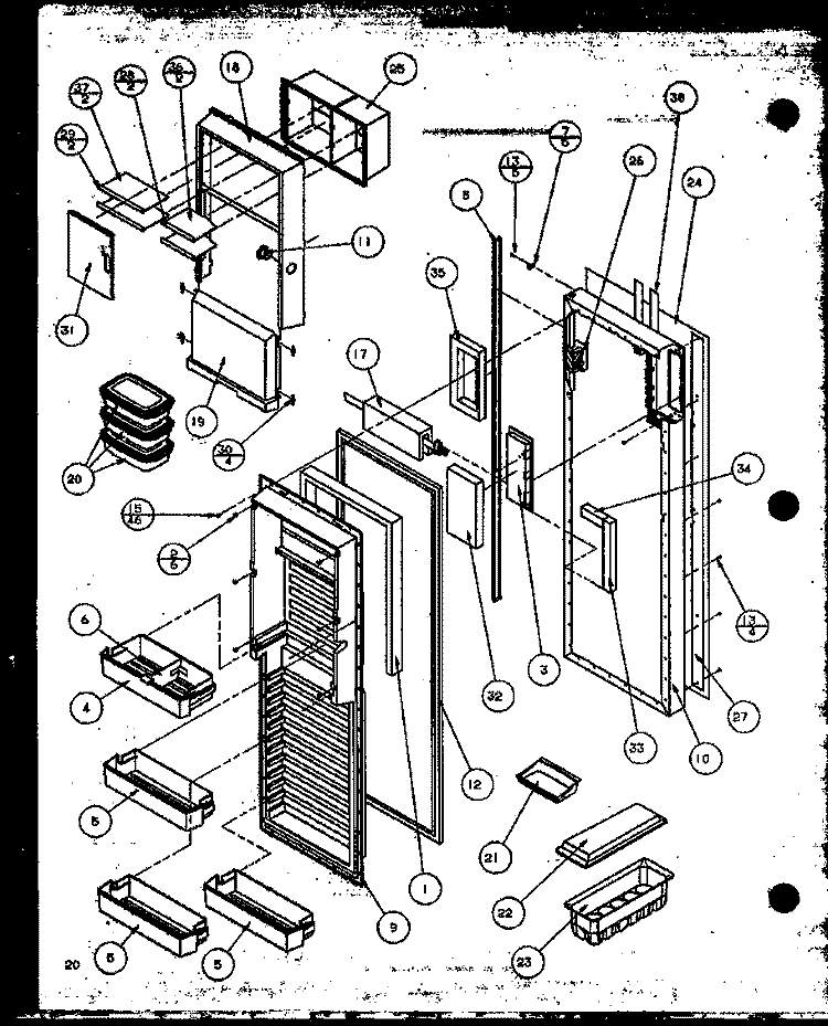 REF DOOR Diagram and Parts List for SZDE27MPL P1124403W L Amana Refrigerator