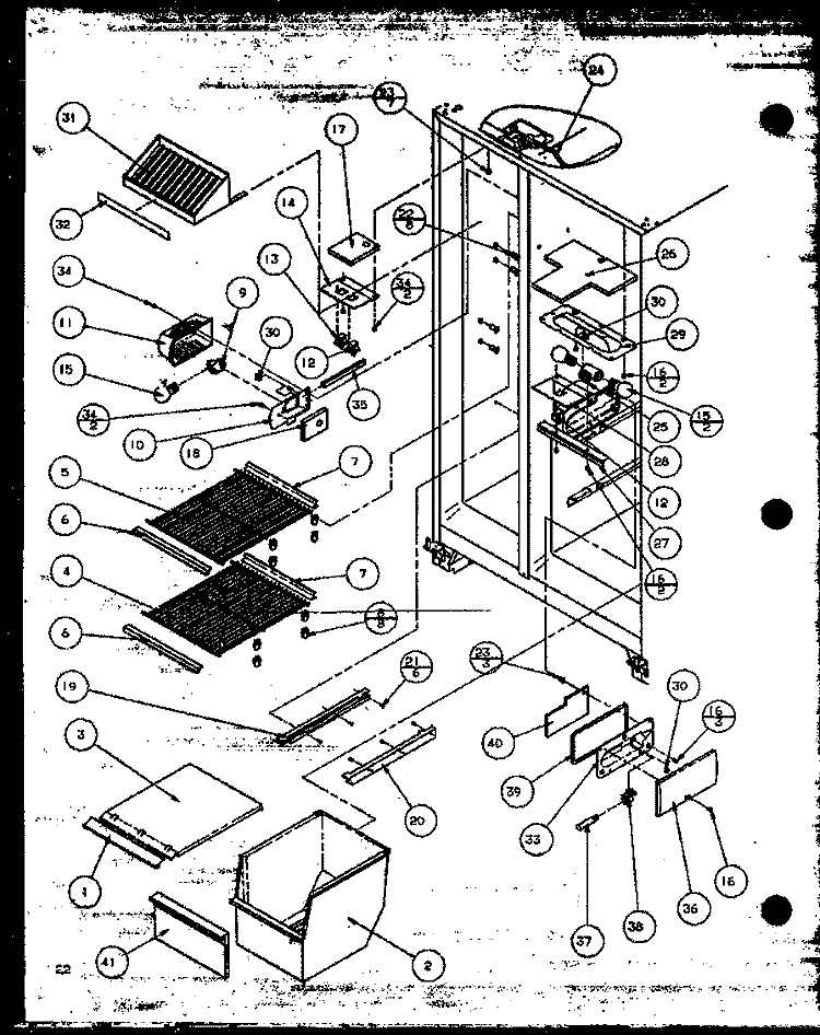 FZ SHELVING AND REF LIGHT Diagram and Parts List for SZDE25MPL P1121203W L Amana Refrigerator