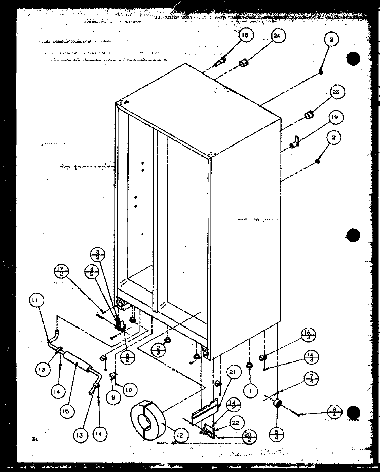 DRAIN AND ROLLERS Diagram and Parts List for SZDE25MPL P1121203W L Amana Refrigerator