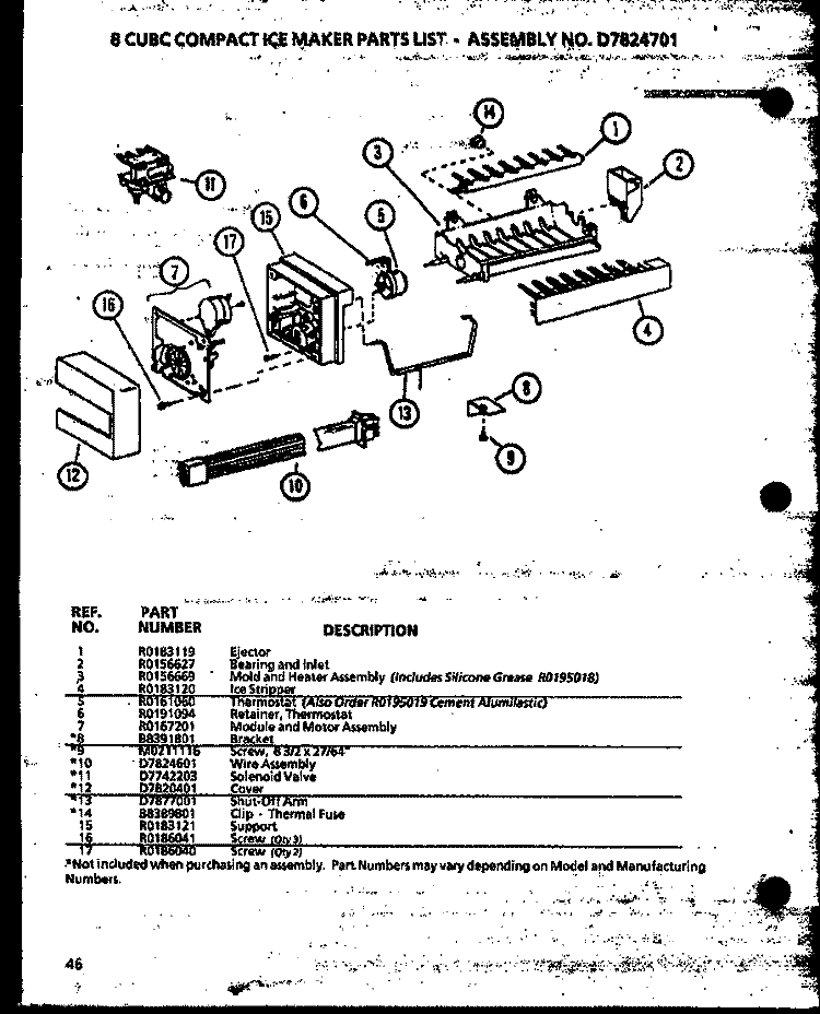 8 CUBC COMPACT ICE MAKER Diagram and Parts List for SZDE25MPL P1121203W L Amana Refrigerator