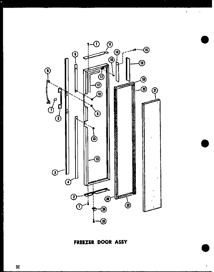 FZ DOOR ASSY Diagram and Parts List for SRN22N-A P6020178W A Amana Refrigerator