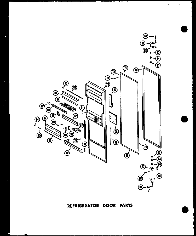 REF DOOR PARTS Diagram and Parts List for SRN22N-A P6020178W A Amana Refrigerator