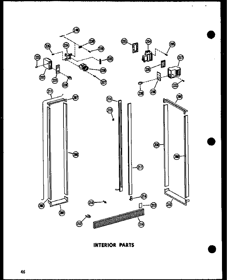 INTERIOR PARTS Diagram and Parts List for SRN22N-A P6020178W A Amana Refrigerator