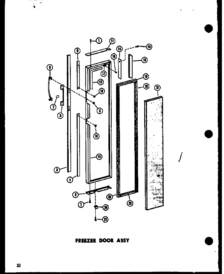 FZ DOOR ASSY Diagram and Parts List for SD19N P6023006W Amana Refrigerator