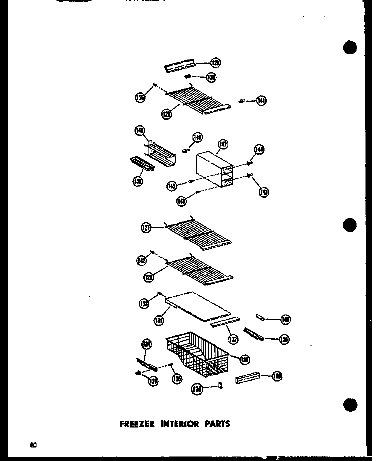 FZ INTERIOR PARTS Diagram and Parts List for SD19N P6023006W Amana Refrigerator
