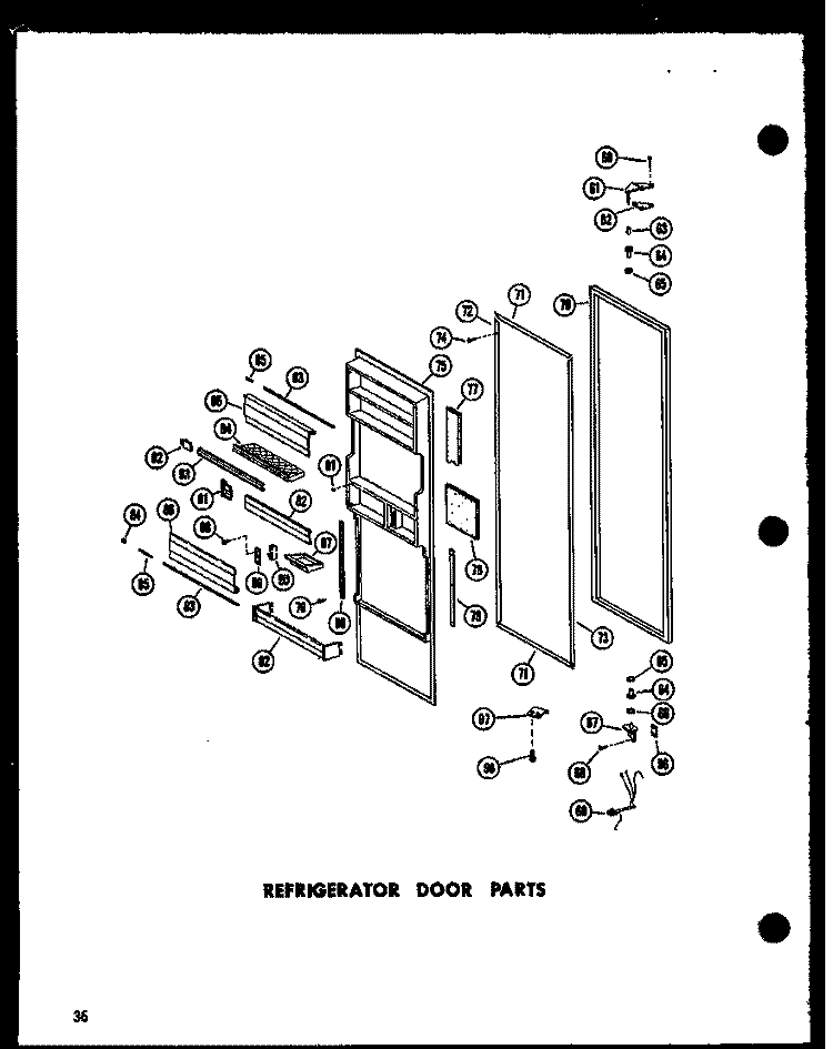REF DOOR PARTS Diagram and Parts List for SRN22N-C P6023017W C Amana Refrigerator