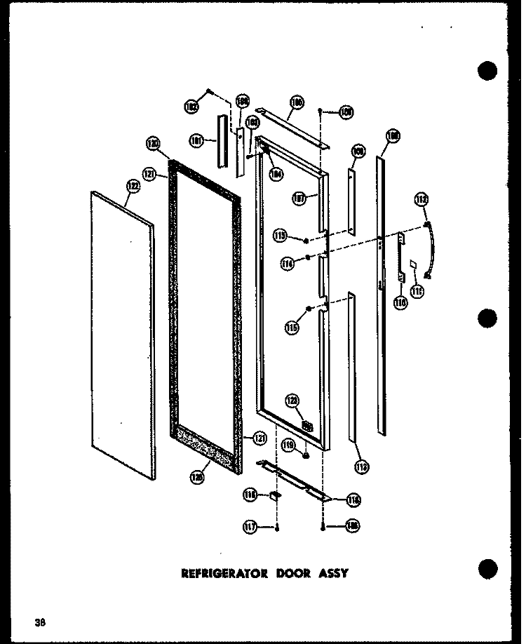 REF DOOR ASSY Diagram and Parts List for SRN22N-C P6023017W C Amana Refrigerator