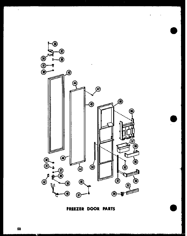 FZ DOOR PARTS Diagram and Parts List for SRN22N-1-AG P6023078W G Amana Refrigerator