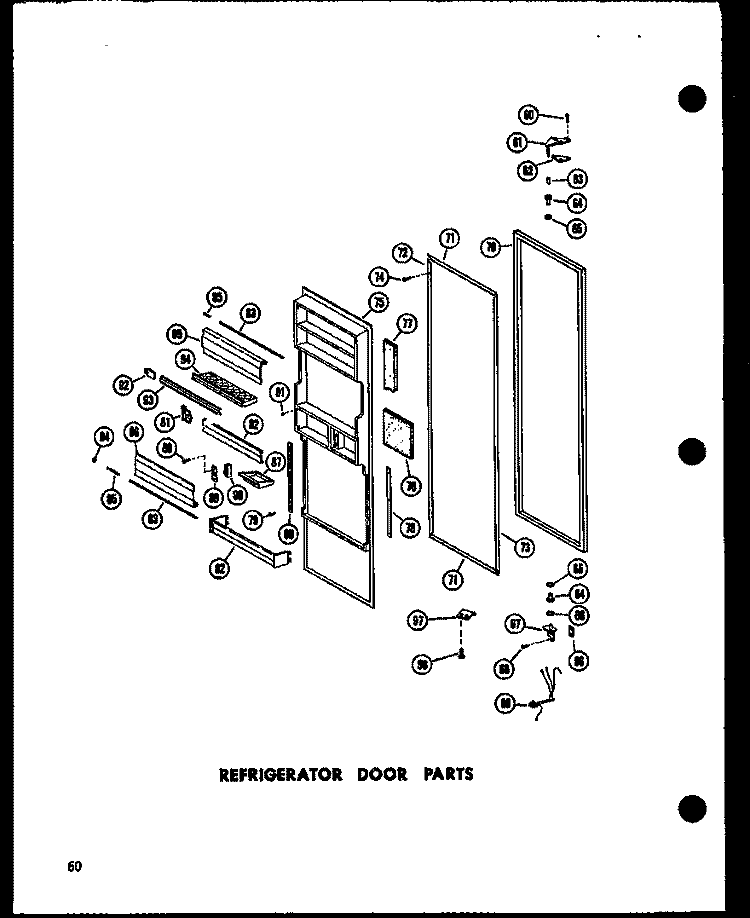 REF DOOR PARTS Diagram and Parts List for SRN22N-1-AG P6023078W G Amana Refrigerator
