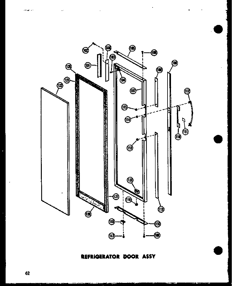 REF DOOR ASSY Diagram and Parts List for SRN22N-1-AG P6023078W G Amana Refrigerator