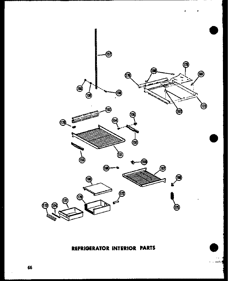 REF INTERIOR PARTS Diagram and Parts List for SRN22N-1-AG P6023078W G Amana Refrigerator