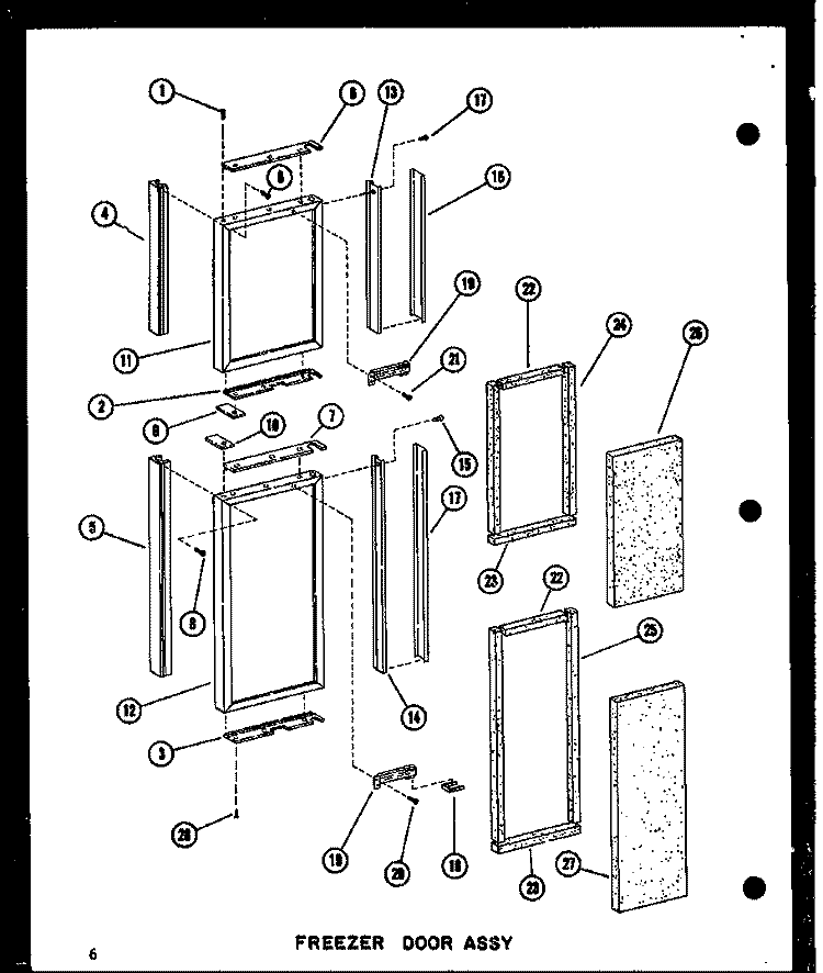 FZ DOOR ASSY Diagram and Parts List for SRI19B P7332048W Amana Refrigerator