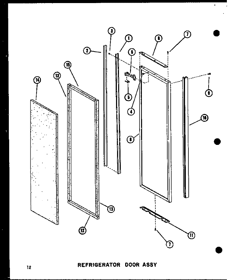 REF DOOR ASSY Diagram and Parts List for SRI19B P7332048W Amana Refrigerator