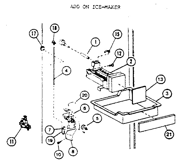 Icemaker  Ic3k/p7621310w Diagram and Parts List for BW20K-P7812501W  Amana Refrigerator