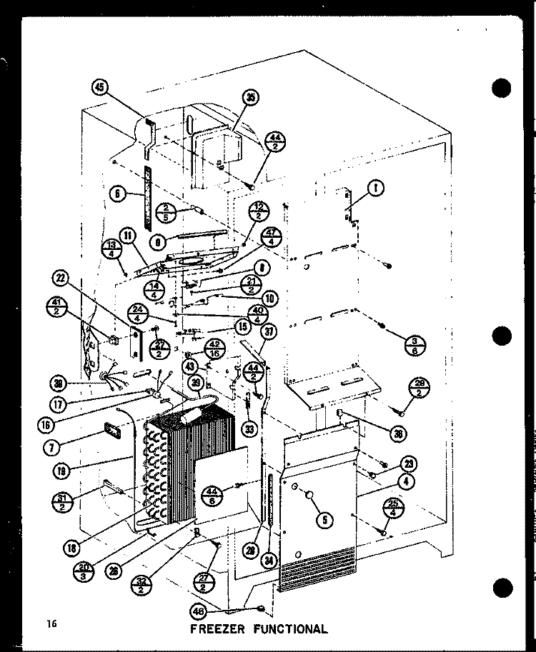 FZ FUNCTIONAL Diagram and Parts List for SR19F1L P7700008W L Amana Refrigerator