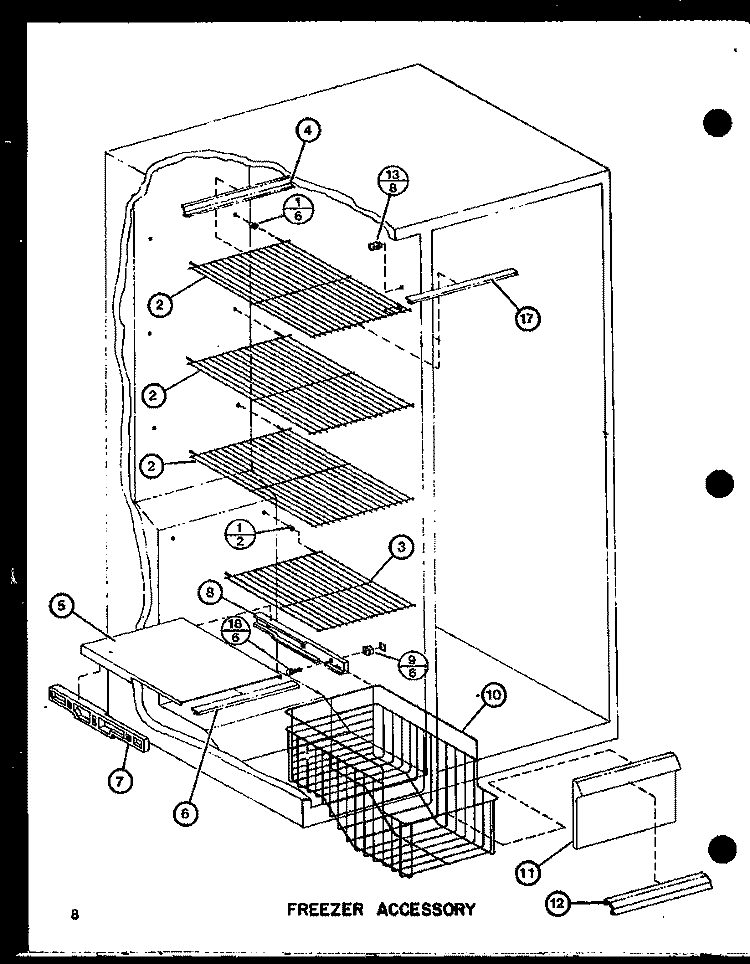 FZ ACCESSORY Diagram and Parts List for SLI22F1L P7700013W L Amana Refrigerator