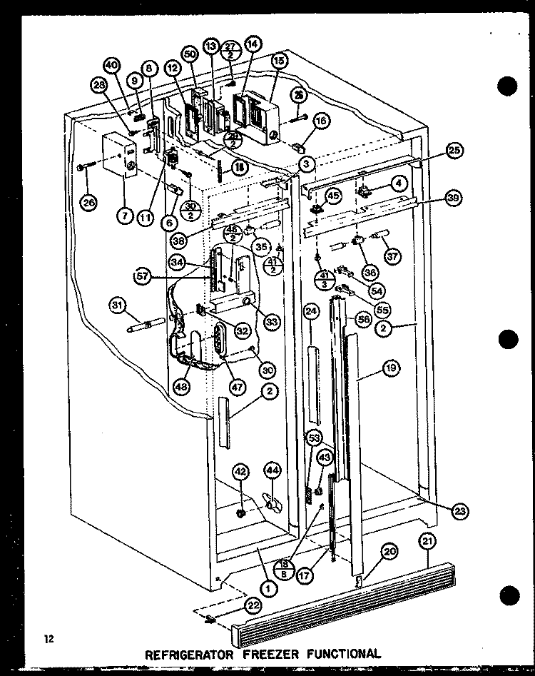 REF FZ FUNCTIONAL Diagram and Parts List for SLI22F1L P7700013W L Amana Refrigerator