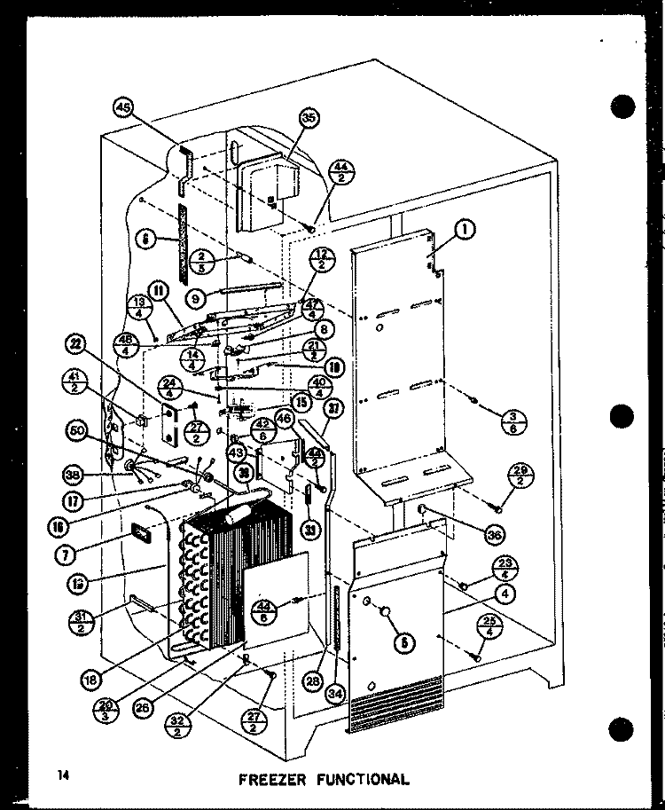 FZ FUNCTIONAL Diagram and Parts List for SLI22F1L P7700013W L Amana Refrigerator