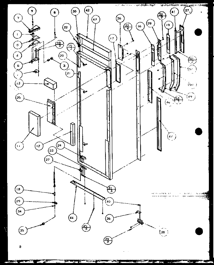 REF HINGE AND TRIM PARTS Diagram and Parts List for SCDE25J P7870104W Amana Refrigerator