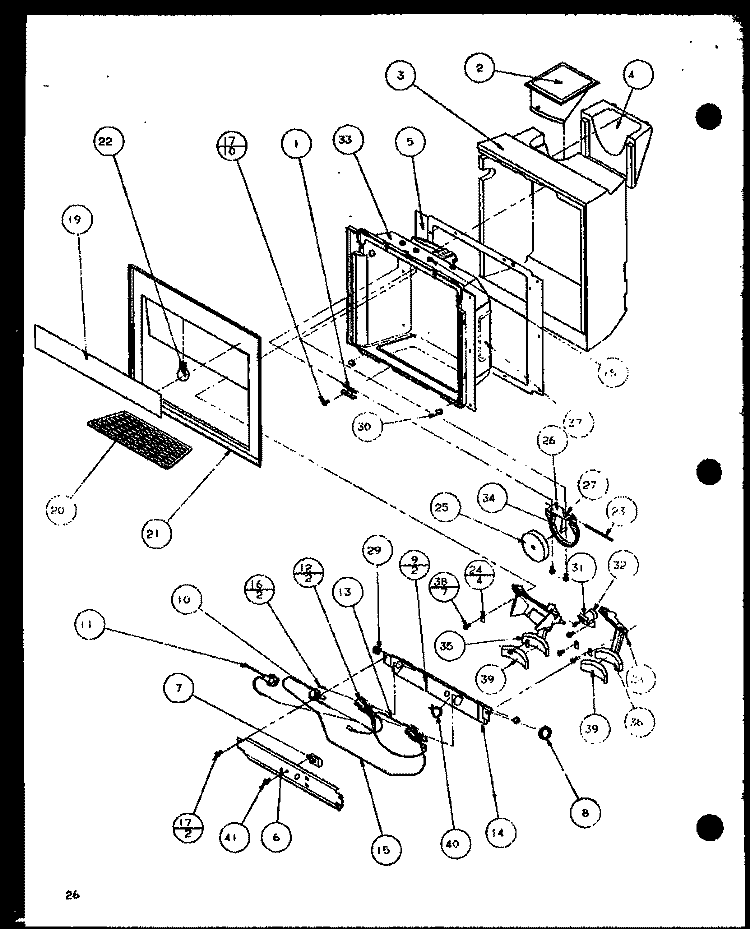 ICE AND WATER CAVITY Diagram and Parts List for SCDE25J P7870104W Amana Refrigerator