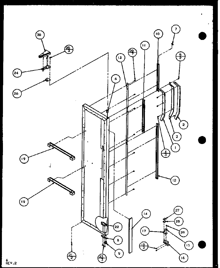 FZ DOOR Diagram and Parts List for SL22JB P1104031W Amana Refrigerator