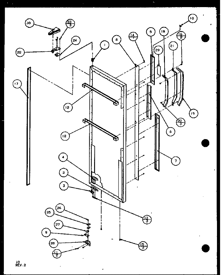 REF DOOR Diagram and Parts List for SL22JB P1104031W Amana Refrigerator
