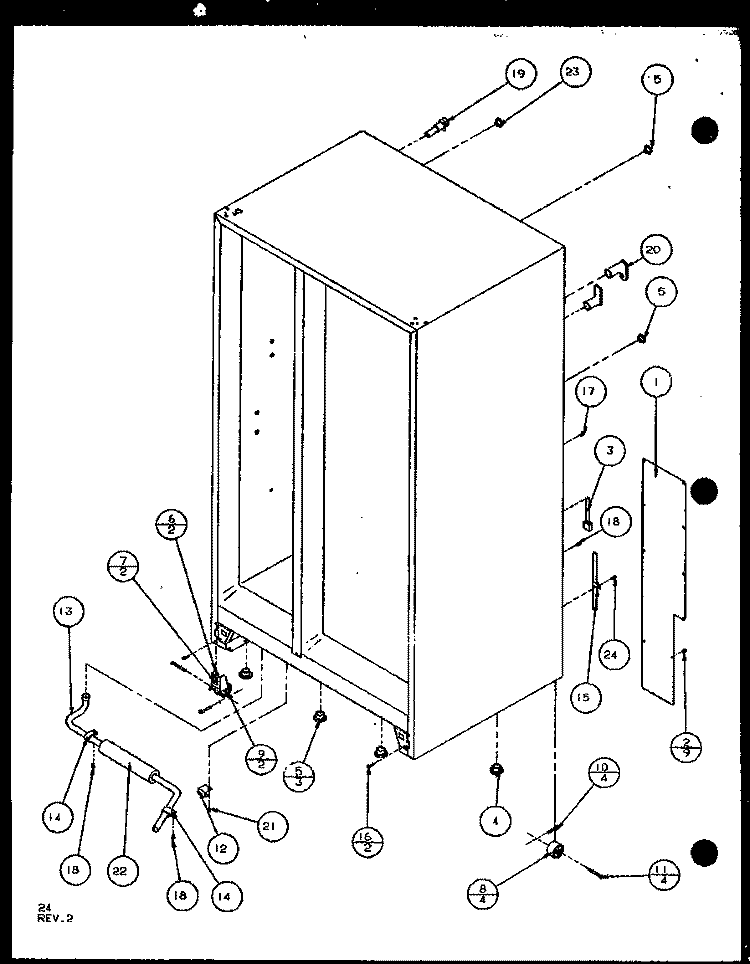 ROLLERS AND BACK COMPARTMENT Diagram and Parts List for SL22JB P1104031W Amana Refrigerator