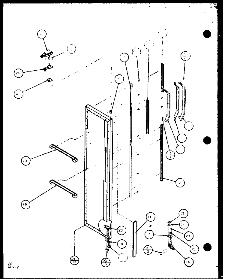 FZ DOOR Diagram and Parts List for SL25J P1104026W Amana Refrigerator