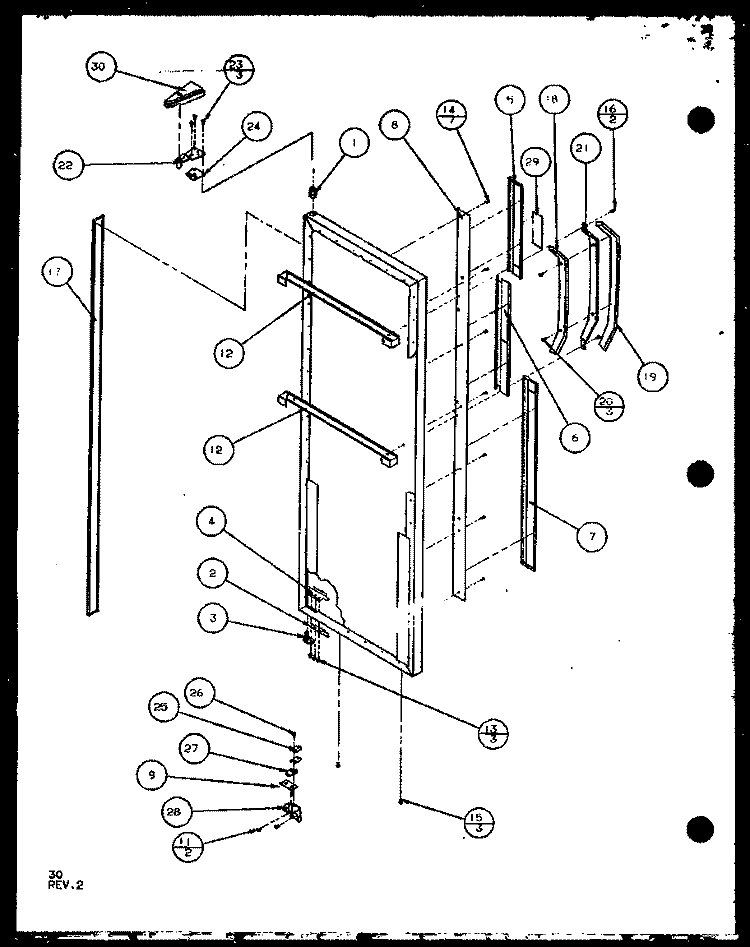 REF DOOR Diagram and Parts List for SL25J P1104026W Amana Refrigerator