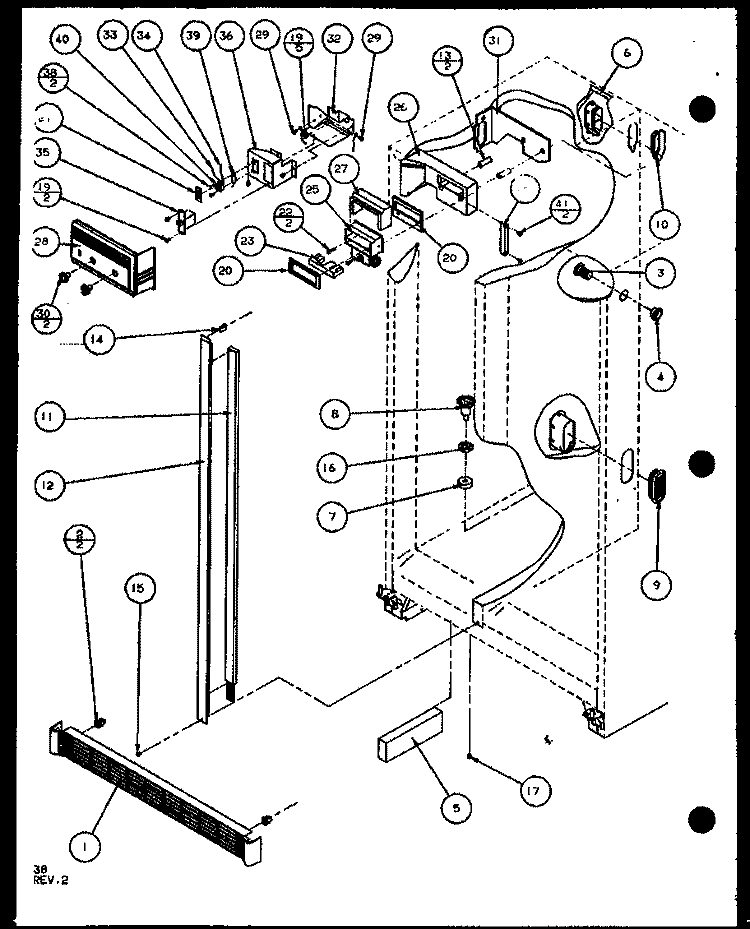 REF Diagram and Parts List for SL25J P1104026W Amana Refrigerator